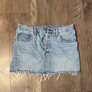 Levi’s Frayed Denim Mini Skirt